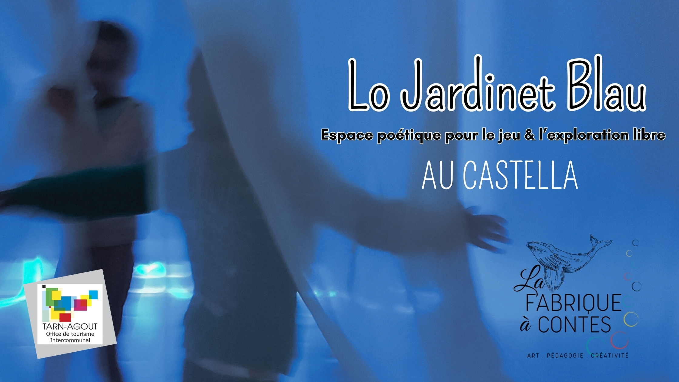 « Lo Jardinet Blau » invite petits et grands à explorer par le jeu et les sens, au sein même du souterrain médiéval du Castella, lieu unique en Occitanie ! (© La Fabrique à Contes)