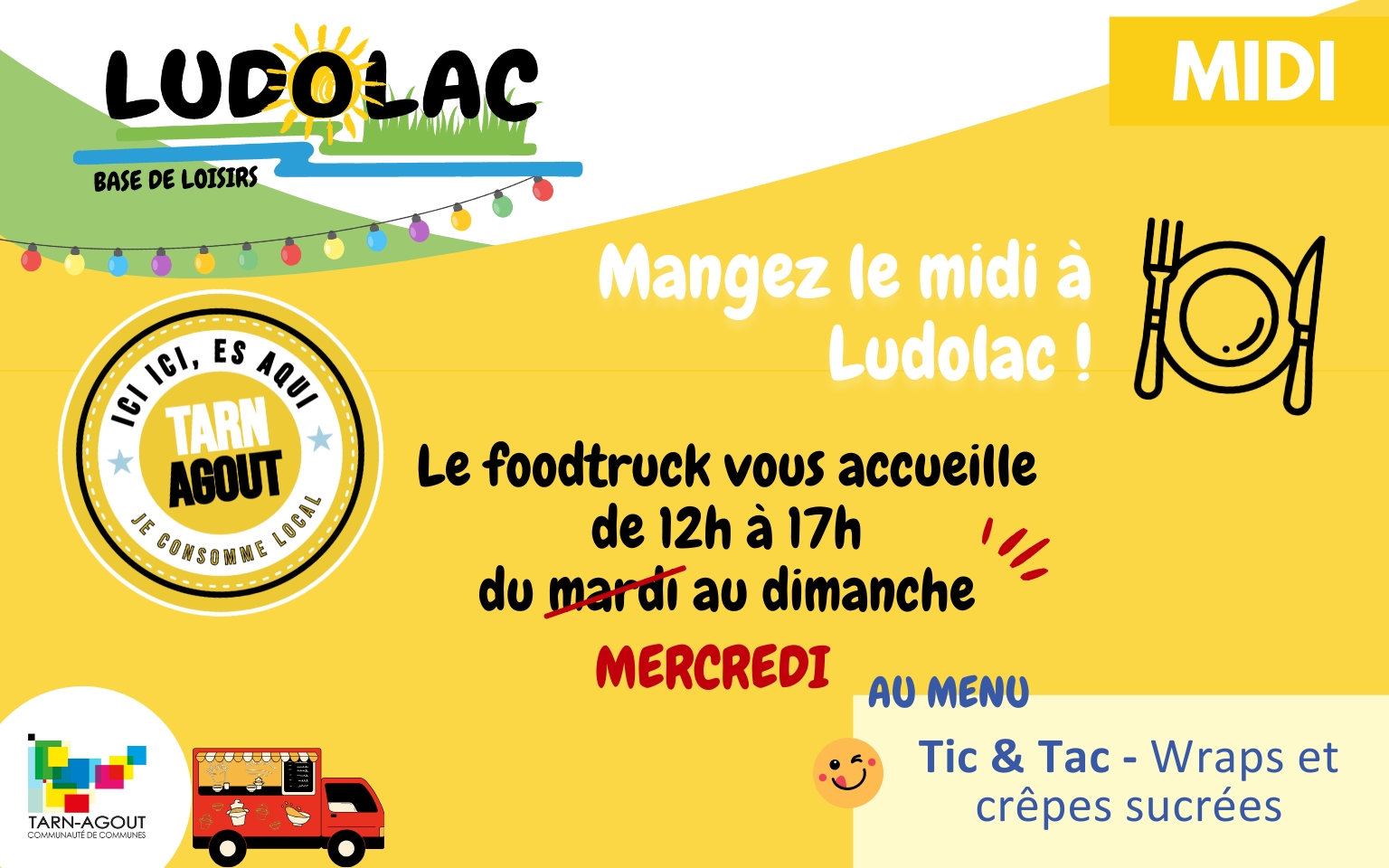 Ludolac : Changement des présences du foodtruck