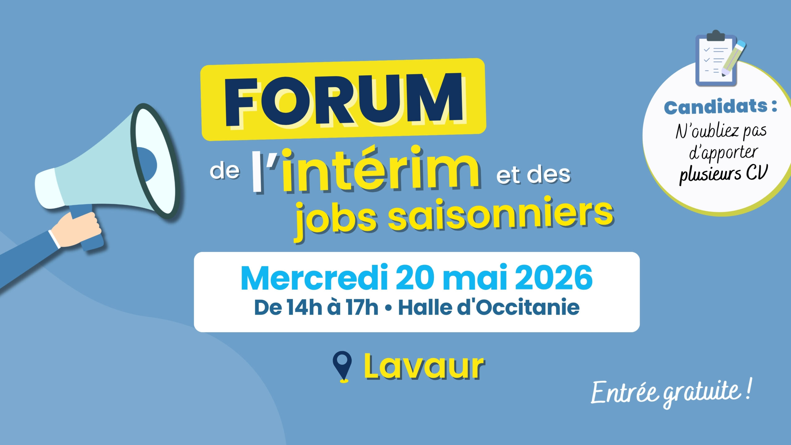 Emploi : le forum de l&rsquo;intérim et des jobs saisonniers revient le 20 mai à Lavaur !
